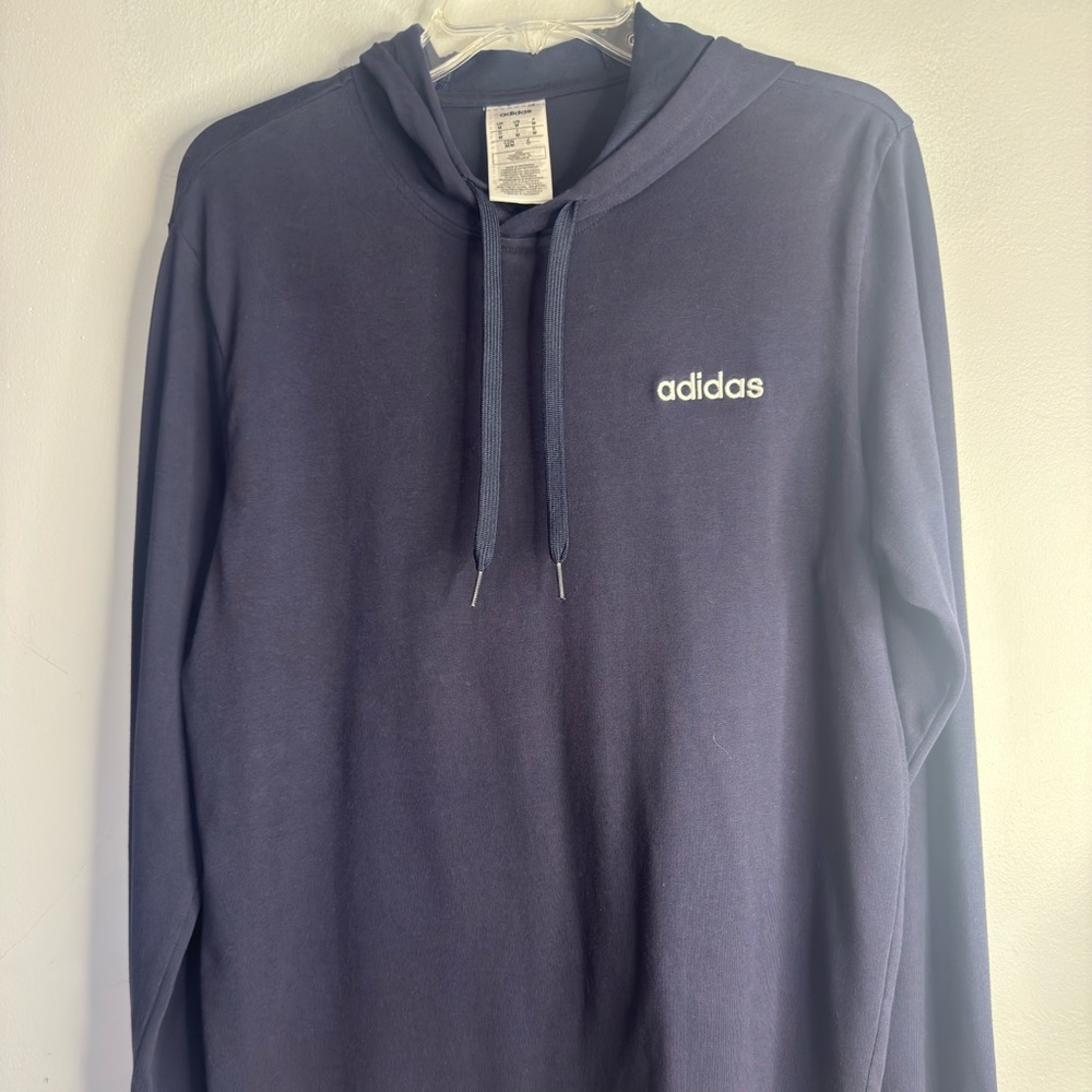 Adidas Men Blue Longsleeve Hoodie Casual Wear Size Medium